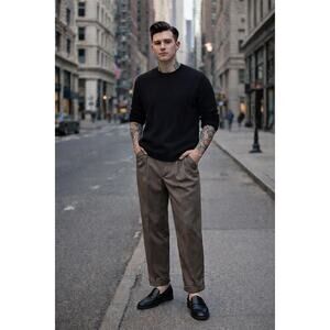 Gallery Software Mens Dress Pants Size 34X30 Putty Gray Preppy Minimalist